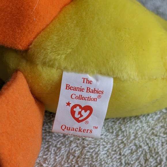 Quackers the Duck 1993 Original Beanie Babies NWT - Picture 5 of 8
